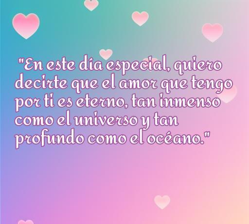 frases de amor en estas fechas especiales Frase romántica destacando el amor eterno, ideal para fechas especiales. Reflexiona sobre el amor profundo como el océano y el universo. Descubre más en 'frases de amor en estas fechas especiales'.