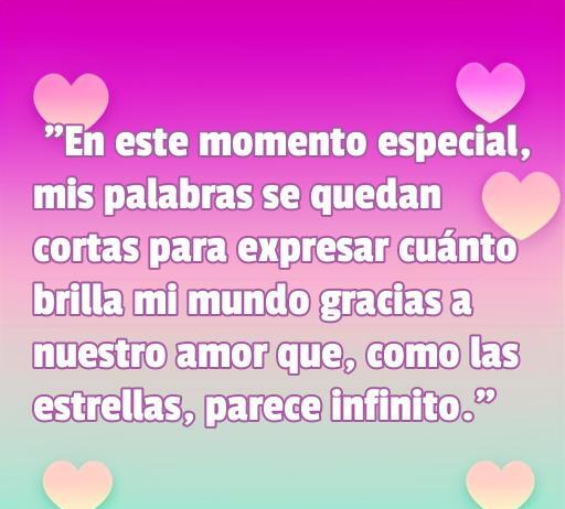 frases de amor en estas fechas especiales Frase de amor especial que resalta la importancia de expresar sentimientos en momentos significativos. Ideal para compartir en fechas románticas, destacando la conexión infinita entre dos personas.