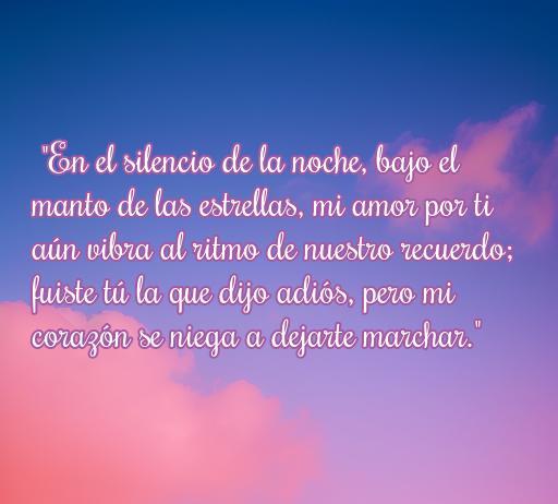Frase de amor sobre el adiós, destacando el dolor de una despedida en una noche estrellada. Inspiración para corazones rotos, reflexionando sobre el amor que persiste a pesar de la separación.