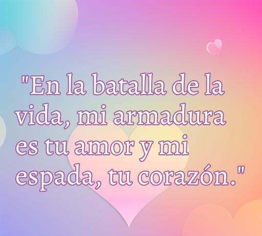 Frase inspiradora sobre el amor guerrero: 'En la batalla de la vida, mi armadura es tu amor y mi espada, tu corazón.' Ideal para expresar el amor verdadero y la valentía en las relaciones.