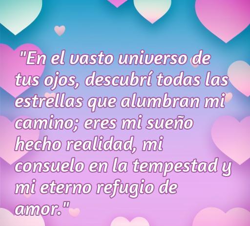 Frase de amor romántica en un fondo con corazones, ideal para enamorar y expresar sentimientos. Palabras clave: frases de amor, enamorar, amor eterno.