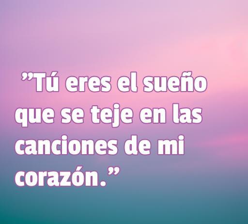 Frase de amor hindú: 'Tú eres el sueño que se teje en las canciones de mi corazón.' Inspiración amorosa y romántica, ideal para citas y reflexiones sobre el amor.