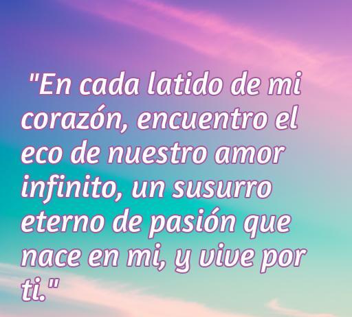 Frase de amor infinito para mi novio que expresa la pasión y conexión eterna, ideal para compartir en momentos románticos.