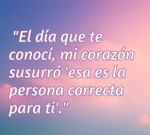 Frase romántica sobre el inicio de una relación que expresa amor y destino. frases de amor para inspirar nuevos comienzos en el amor.