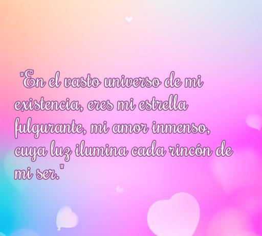 frases de amor inmenso Frase de amor inmenso con fondo colorido y corazones, destacando el poder del amor en el universo, perfecto para amantes y románticos. Encuentra la mejor frase de amor inmenso en nuestro artículo sobre cincuenta frases románticas.