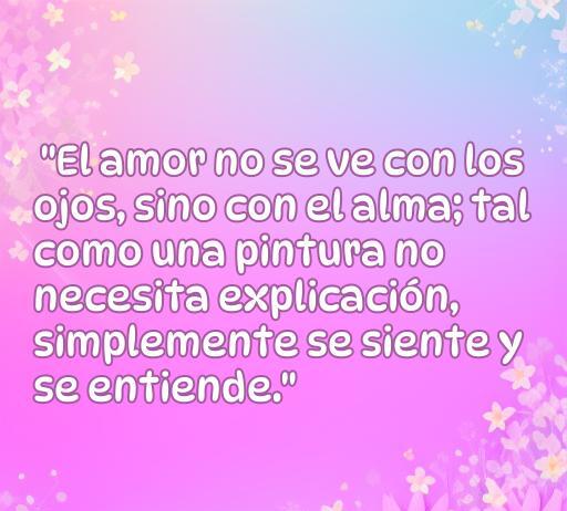 Frase inspiradora sobre el amor que destaca la conexión del alma, presentada con un fondo colorido y floral, ideal para ilustrar un artículo sobre frases de amor inteligentes con imágenes.