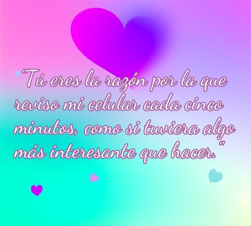 frases de amor irónicas Frase irónica de amor sobre revisar el celular, ideal para quienes buscan citas amorosas divertidas. Frases de amor irónicas en un fondo colorido con un corazón.