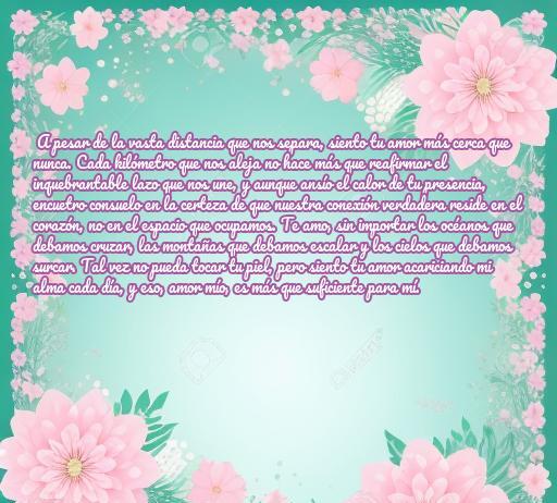 Imagen con una inspiradora frase de amor para novio que está lejos, resaltando la conexión emocional y la importancia del amor a distancia. Incluye un fondo decorado con flores y un mensaje conmovedor.