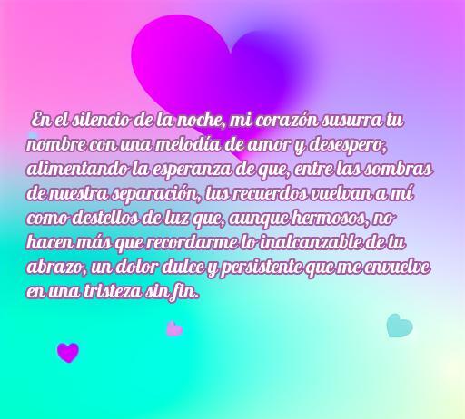Frase de amor larga y triste que evoca sentimientos de nostalgia y anhelo, perfectas para reflexionar sobre la separación y el recuerdo. Ideal para el artículo sobre las mejores frases de amor largas y tristes.