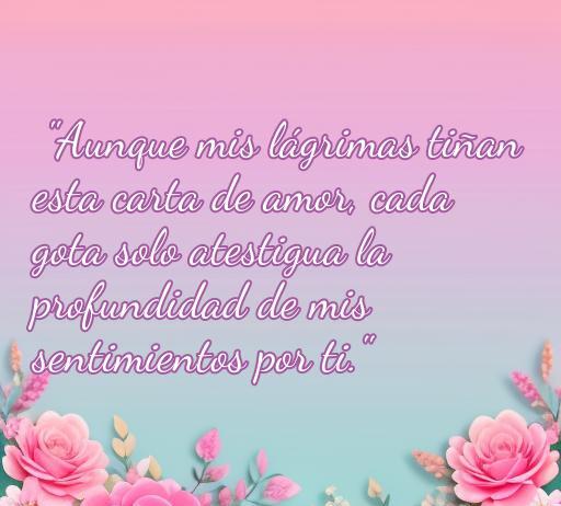 Frase de amor con lágrimas que expresa la profundidad de los sentimientos, ideal para acompañar el artículo 'frases de amor llorando'. Motivacional y conmovedora, perfectas para momentos emotivos.