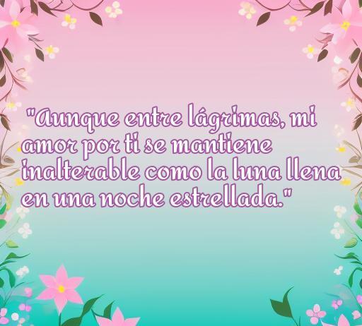Frase emotiva sobre el amor y la tristeza, destacando cómo el amor perdura incluso en momentos difíciles, ideal para el artículo sobre frases de amor llorando.