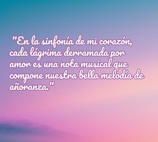Frase conmovedora sobre el amor y la tristeza, reflejando el dolor y la belleza de las emociones. Ideal para quienes buscan frases de amor llorando y expresiones de añoranza.