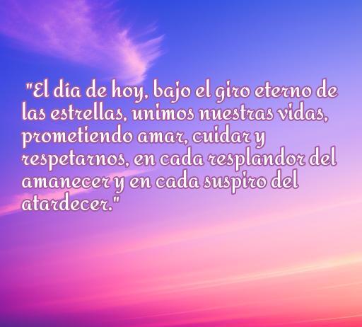 Frase romántica para bodas civiles que expresa amor eterno y compromiso, ideal para inspirar a parejas en su gran día.