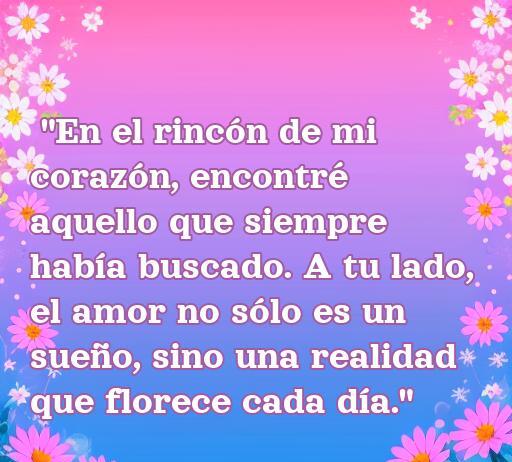 Frase romántica para boda civil que expresa el amor verdadero y la conexión entre parejas, ideal para inspirar a los novios en su día especial. 'En el rincón de mi corazón, encontré aquello que siempre había buscado...'
