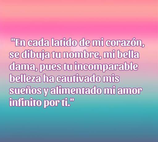 Frase romántica sobre el amor para chicas guapas que expresa un profundo sentimiento, ideal para el artículo sobre las cincuenta mejores frases de amor. Mensaje sobre la belleza y admiración hacia una mujer especial.