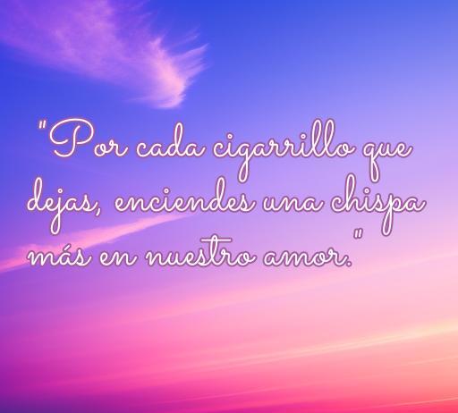 Frase inspiradora sobre dejar de fumar y fortalecer el amor, ideal para motivar a quienes buscan dejar el cigarro.