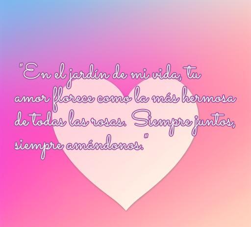 Frase de amor conmovedora sobre el amor eterno, ideal para compartir en Facebook. Mensaje romántico decorado con un fondo suave y un corazón, perfecto para inspirar y enamorar a tus seres queridos.