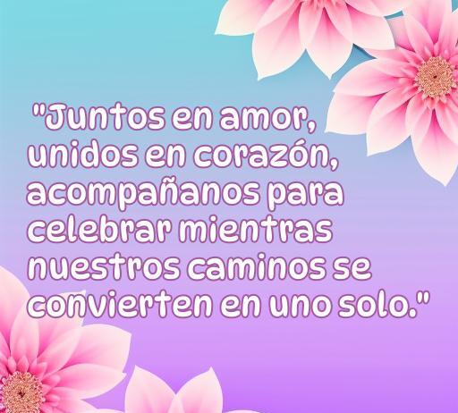Frase romántica para invitaciones de matrimonio: 'Juntos en amor, unidos en corazón, acompáñanos para celebrar mientras nuestros caminos se convierten en uno solo.' Inspiración para textos de invitaciones de bodas.