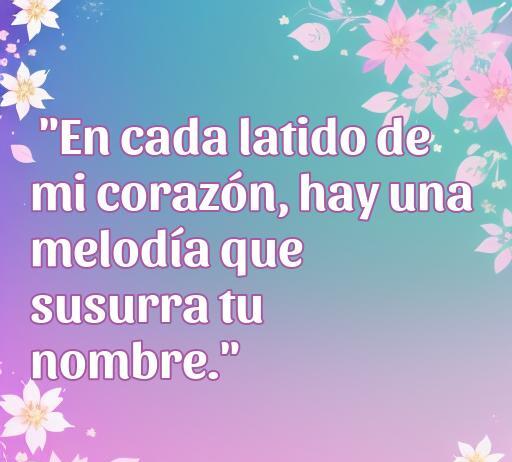Frase de amor para compartir en Messenger: 'En cada latido de mi corazón, hay una melodía que susurra tu nombre.' Perfecta para expresar sentimientos en redes sociales.