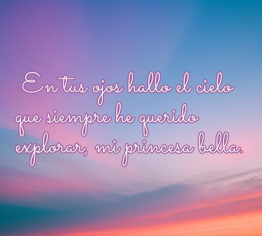 Frase inspiradora de amor que destaca la belleza y profundidad de los sentimientos hacia una princesa, ideal para quienes buscan las mejores frases de amor.