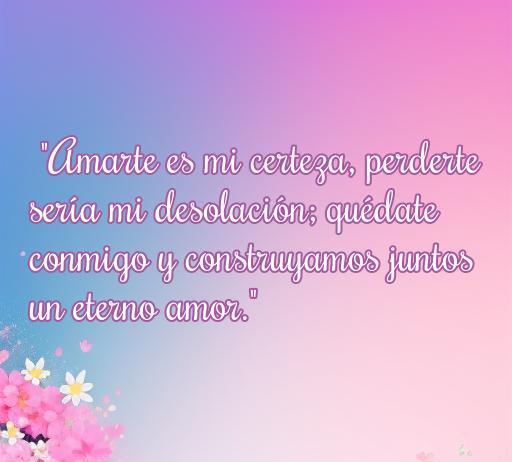 Frase inspiradora sobre el amor que destaca la importancia de mantener a quien amas a tu lado, enfatizando el deseo de construir un amor eterno. Ideal para el artículo 'frases de amor para no perder a alguien'.