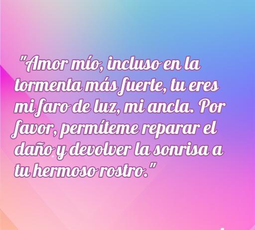 Inspiradora frase de amor que invita a la reconciliación, destacando la importancia de restaurar la sonrisa en momentos de enojo. Palabras clave: frases de amor, quitar el enojo, reconciliación en pareja.