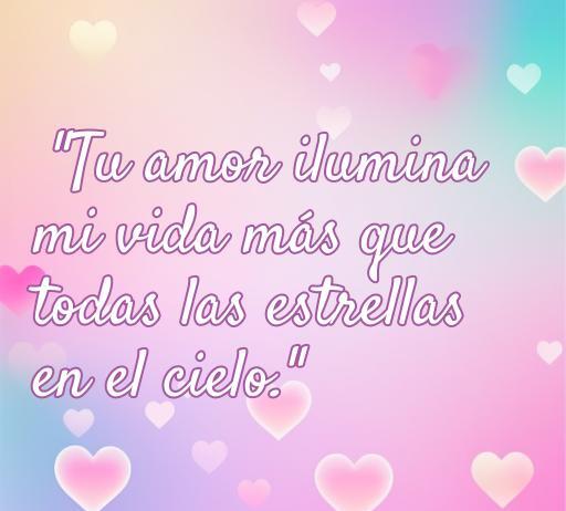 Frase romántica para tarjetas de regalo: 'Tu amor ilumina mi vida más que todas las estrellas en el cielo.' Ideal para expresar amor en ocasiones especiales.