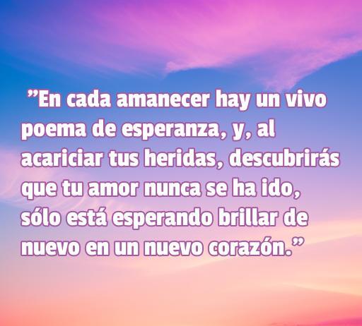 Frase inspiradora de amor que ofrece esperanza a hombres tristes, resaltando la importancia de sanar y el resurgimiento del amor en nuevos corazones.