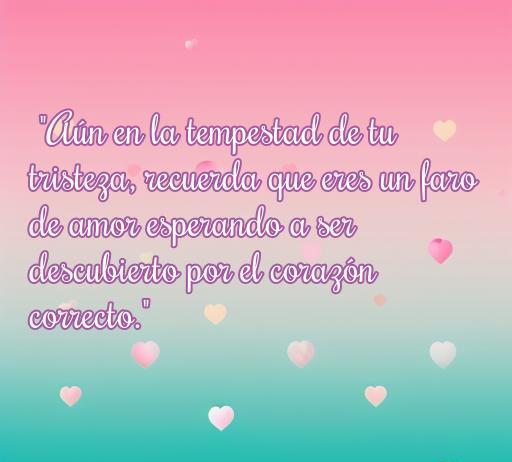 Frase motivadora de amor para consolar a un hombre triste, destacando la importancia de la esperanza y el amor. Frases de amor para el apoyo emocional.