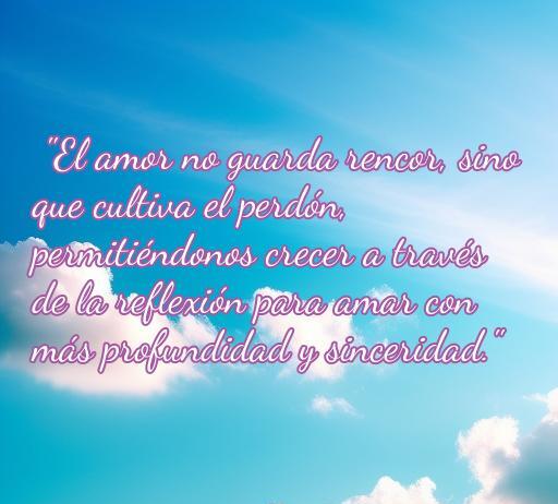 Frase inspiradora sobre el amor, el perdón y la reflexión: 