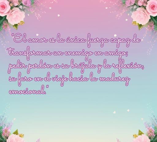 Frase inspiradora sobre el amor, el perdón y la reflexión, ideal para promover el crecimiento emocional y la madurez en relaciones. Frases de amor y reflexión para conectar y sanar.
