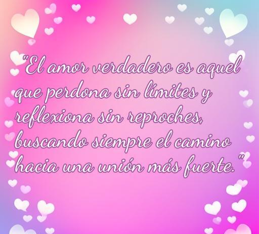 Frase inspiradora sobre el amor, el perdón y la reflexión en un fondo colorido con corazones, ideal para el artículo 'frases de amor perdón y reflexión'.