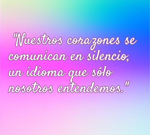 Frase romántica sobre la conexión silenciosa en el amor, ideal para compartir en secreto. frases de amor que los padres no deben conocer.