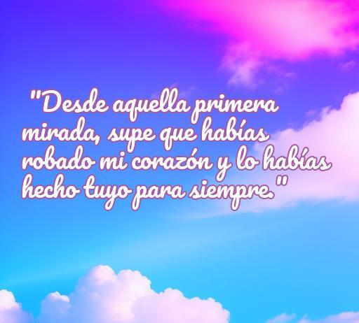 Frase romántica sobre el amor y la conexión en un primer encuentro, ideal para transmitir la magia del primer vistazo y el enamoramiento.