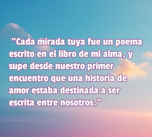 Frase romántica sobre el amor en un primer encuentro, destacando la conexión y la historia de amor que comienza entre dos personas. Ideal para un artículo sobre las mejores frases de amor y su impacto en momentos especiales.