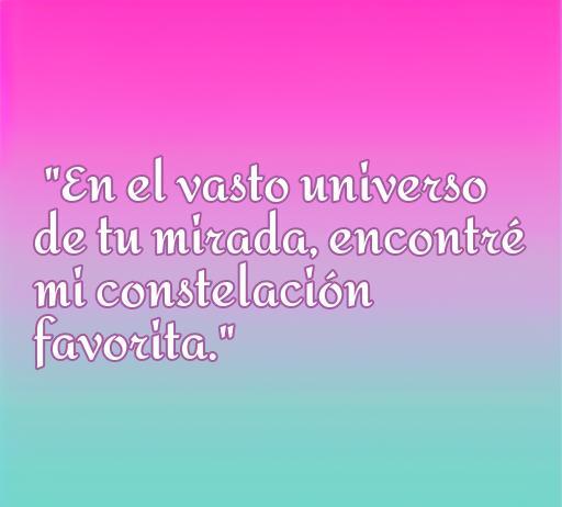 Frase romántica sobre el amor: 'En el vasto universo de tu mirada, encontré mi constelación favorita.' Ideal para inspirar y compartir en redes sociales.