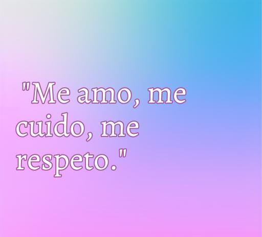 Frase inspiradora sobre amor propio para tatuajes: 'Me amo, me cuido, me respeto.' Ideal para quienes buscan frases de amor propio para personalizar su piel.