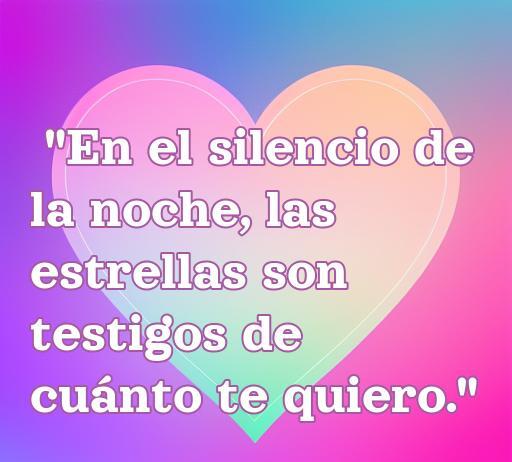 Frase romántica sobre el amor con fondo de corazón. La cita dice: 
