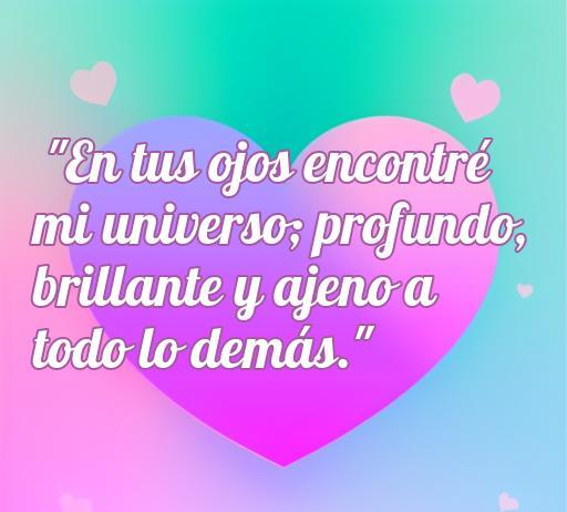Frase inspiradora sobre el amor en los ojos, que expresa la profundidad y el brillo que representan para quien ama. Ideal para ilustrar frases románticas relacionadas con el amor y la conexión emocional.
