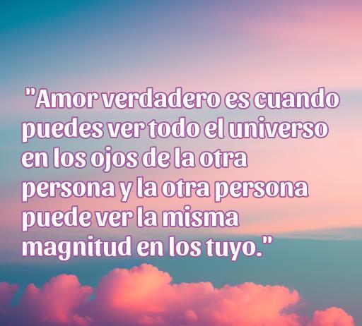 Frase inspiradora sobre el amor verdadero, destacando cómo dos personas pueden reflejarse mutuamente en sus sentimientos. Ideal para artículos sobre frases de amor sabias en Tumblr.