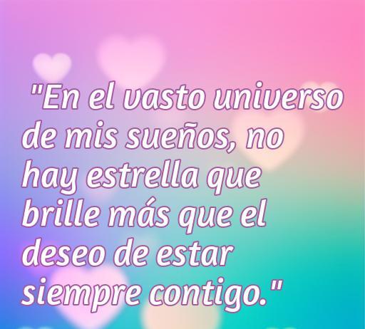 Frase romántica sobre el amor que expresa el deseo de estar siempre juntos, ideal para descubrir las frases de amor solo quiero estar contigo.