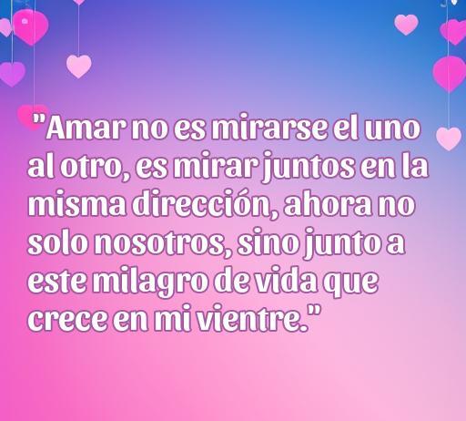 Frase inspiradora sobre el amor verdadero durante el embarazo, resaltando la conexión emocional entre una pareja y el nuevo ser que están esperando. Ideal para ilustrar artículos sobre amor y maternidad.