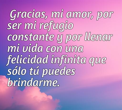 Frase de amor y agradecimiento para esposo, expresando gratitud y amor eterno, ideal para resaltar el vínculo sentimental.