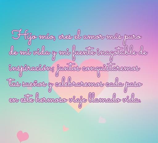 frases de amor y aliento para un hijo Imagen con una emotiva frase de amor y aliento para un hijo, destacando la importancia del apoyo familiar en el viaje de la vida y la realización de sueños.