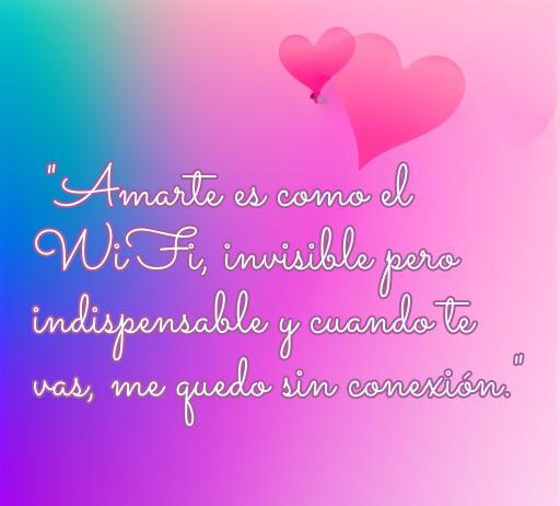 Frase divertida sobre el amor y la amistad que compara el amor con el WiFi, resaltando su invisibilidad e importancia. Ideal para artículos sobre frases chistosas de amor y amistad.