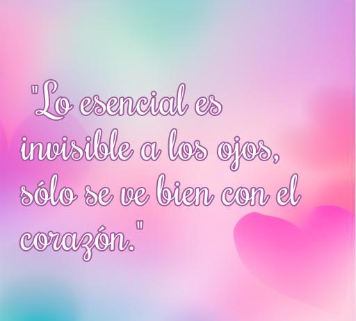 Frase inspiradora del Principito sobre amor y amistad: 'Lo esencial es invisible a los ojos, sólo se ve bien con el corazón.' Perfecta para reflexionar sobre la importancia de las relaciones.