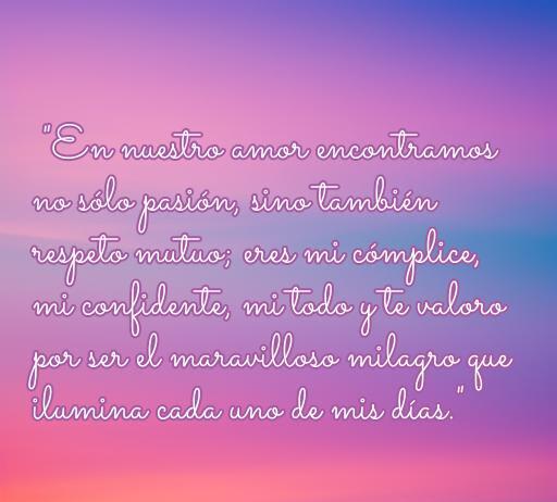 Frase de amor y respeto hacia la pareja: 